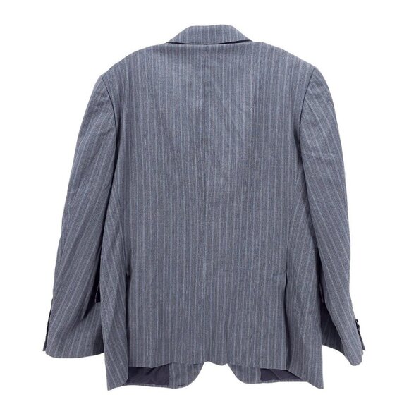 Ermenegildo Zegna SAKS Gray  Striped Suit Jacket Blazer Sport Coat Wool Silk 42S - Picture 2 of 8